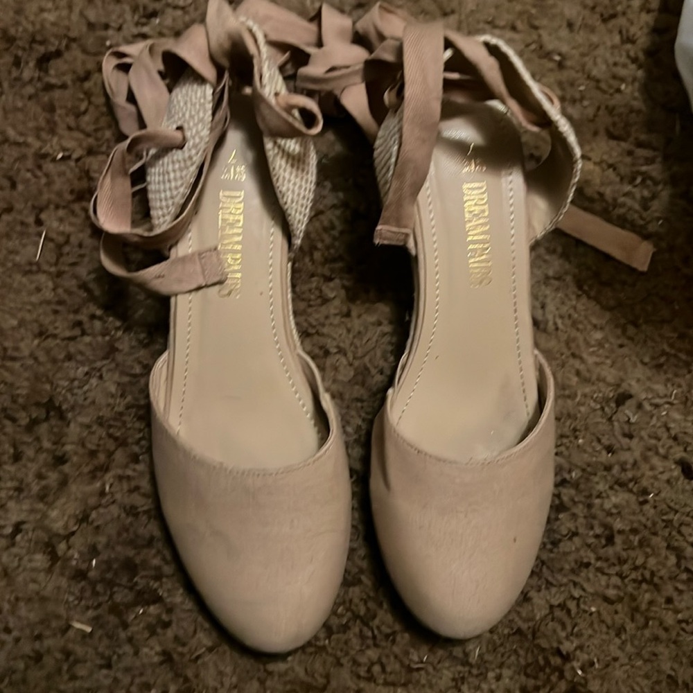 Nude Beige Cream Espadrille Lace Up 7